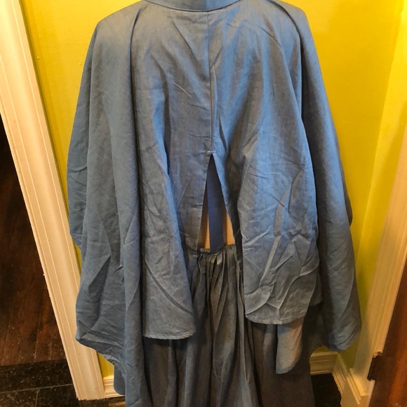 Denim high low. Chambray Cape dress SALE - Picture 7 of 7
